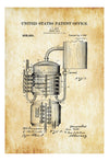 Whisky Still Patent 1909 - Patent Print, Wall Decor, Bar Decor, Vintage Whiskey Still, Still, Whiskey Making, Moonshine Still, Beer Still Art Prints mypatentprints 