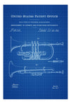 Wind Instrument Patent - Patent Print, Wall Decor, Music Poster, Music Art, Cornet Patent, Cornet, Brass Instrument, Wind Instrument