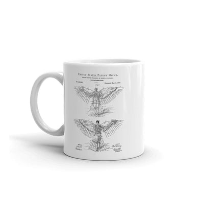 Wing Flying Machine Patent Mug - Patent Mug, Old Patent Mug, Aviation Mug, Pilot Gift, Airplane Mug, Wing  Mug, Flying Man Mug