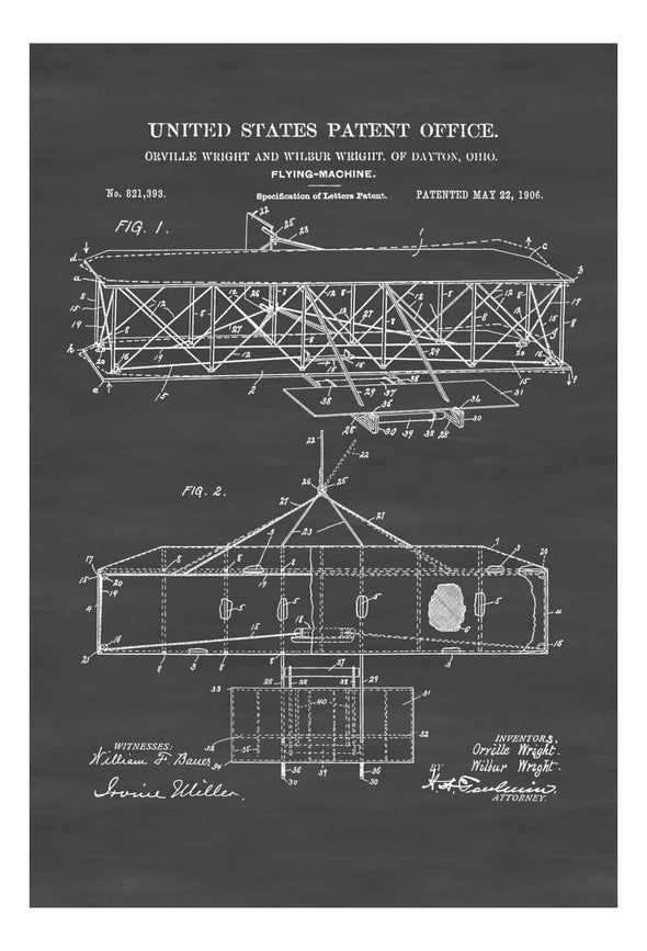 Wright Brothers Airplane Patent - Vintage Aviation Art, Airplane Art, Airplane Blueprint, Pilot Gift, Aircraft Decor, Airplane Poster Art Prints mypatentprints 