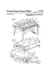 Wurlitzer Electronic Piano Patent - Wall Decor, Music Poster, Musical Instrument Patent, Piano Patent, Wurlitzer Patent, Wurlitzer Print Art Prints mypatentprints 