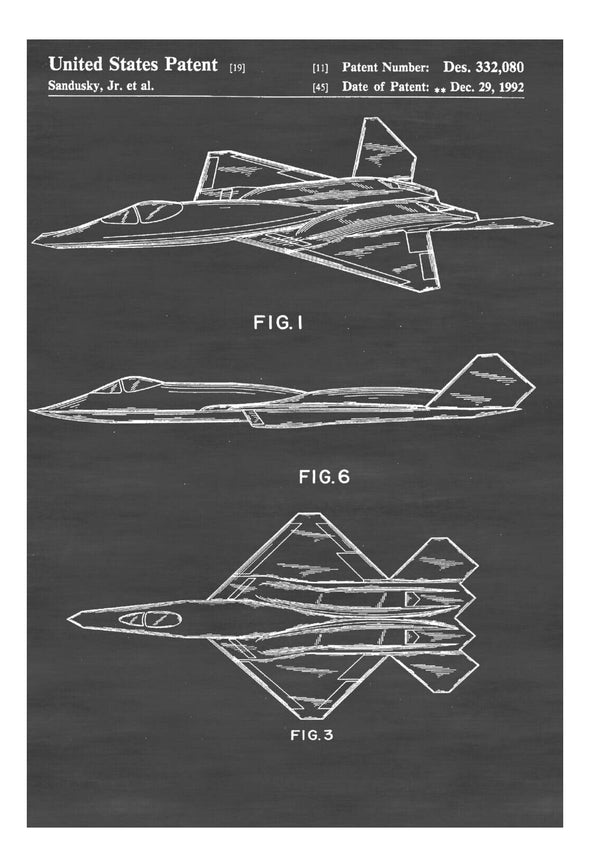 YF-23 Airplane Patent - Airplane Blueprint, Aviation Art, Airplane Art, Pilot Gift, Aircraft Decor, Airplane Poster, Northrop, Air Force Art Prints mypatentprints 