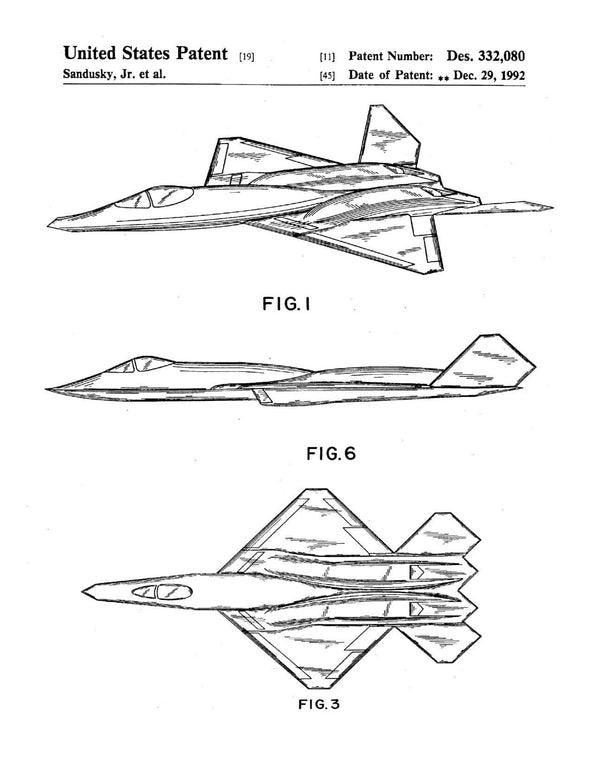 YF-23 Airplane Patent - Airplane Blueprint, Aviation Art, Airplane Art, Pilot Gift, Aircraft Decor, Airplane Poster, Northrop, Air Force Art Prints mypatentprints 