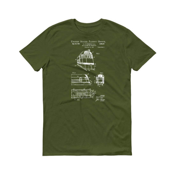 Zephyr Train Patent T-Shirt 1941 - Railroad T-shirt, Train T-Shirt, Railroad Enthusiast Gift, Locomotive T-Shirt, California Zephyr T-Shirt Shirts mypatentprints 