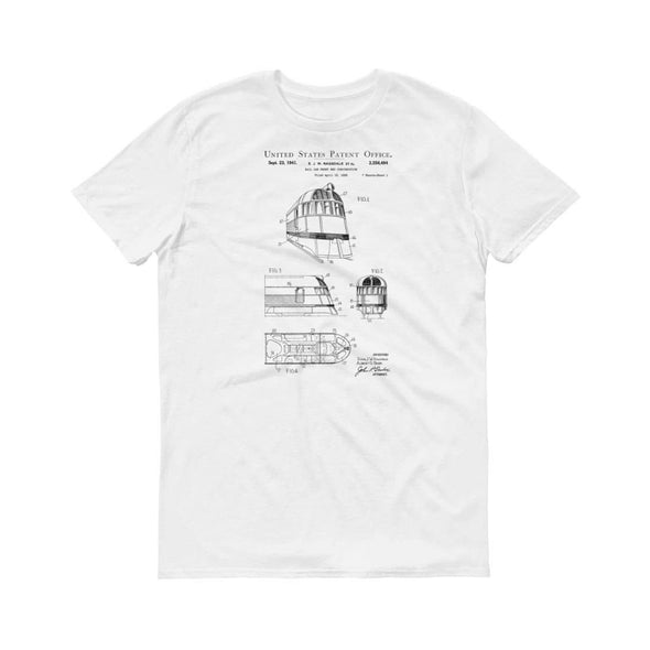 Zephyr Train Patent T-Shirt 1941 - Railroad T-shirt, Train T-Shirt, Railroad Enthusiast Gift, Locomotive T-Shirt, California Zephyr T-Shirt Shirts mypatentprints 